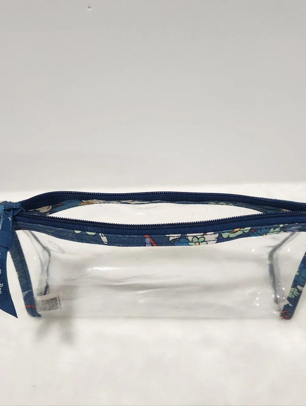 Vera Bradley Navy Blue Floral Burst Eye Mask Clear Cosmetic Bag Gift Set